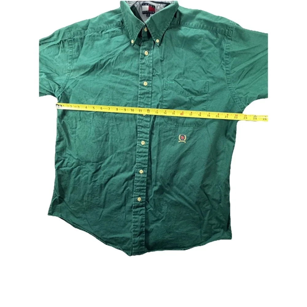 Tommy Hilfiger Shirt Men's Green Size M Long Sleeve Button Down Front Pocket - Picture 6 of 7